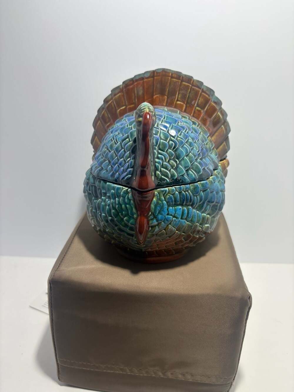 Vintage Ceramic Turkey Covered Candy Dish Thanksgiving Fall Decor